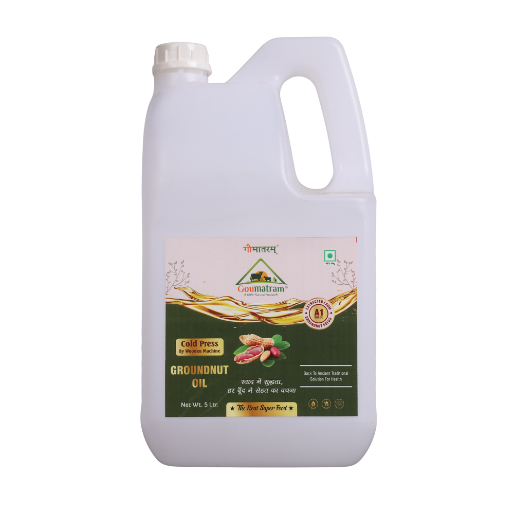 Groundnut Oil (5 Ltr, Wooden Machine Cold-Pressed)