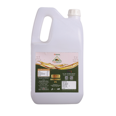 Groundnut Oil (5 Ltr, Wooden Machine Cold-Pressed)