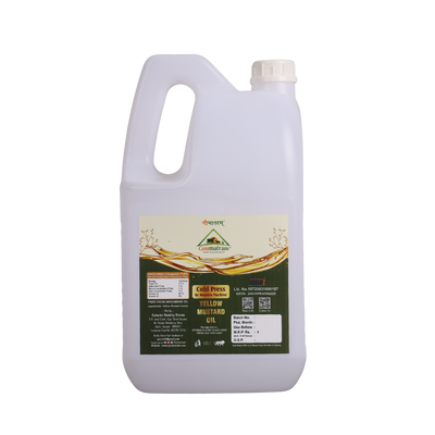 Yellow Mustard Oil (5 Ltr, Wooden Machine Cold-Pressed)