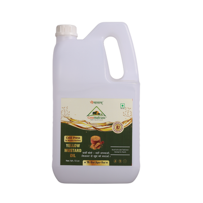 Yellow Mustard Oil (5 Ltr, Wooden Machine Cold-Pressed)