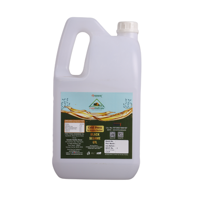 Black Sesame Oil (5 Ltr, Wooden Machine Cold-Pressed)