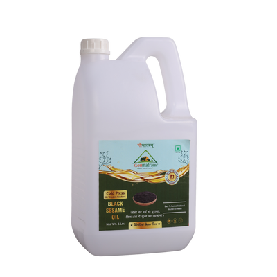 Black Sesame Oil (5 Ltr, Wooden Machine Cold-Pressed)